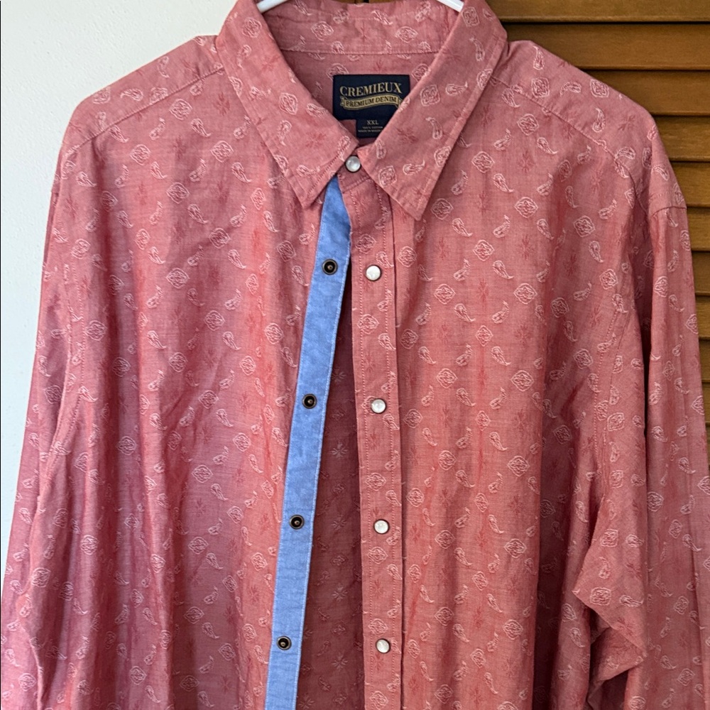 Daniel Cremieux Men's Patterned Red and Blue Button-Down Shirt